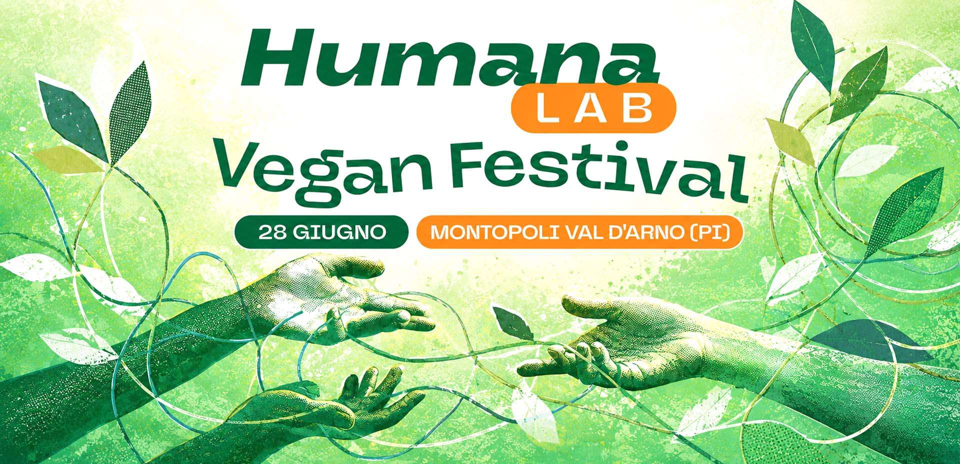 Grafica dell'Humana Lab Vegan Festival, 28 giugno, Montopoli Val d'Arno